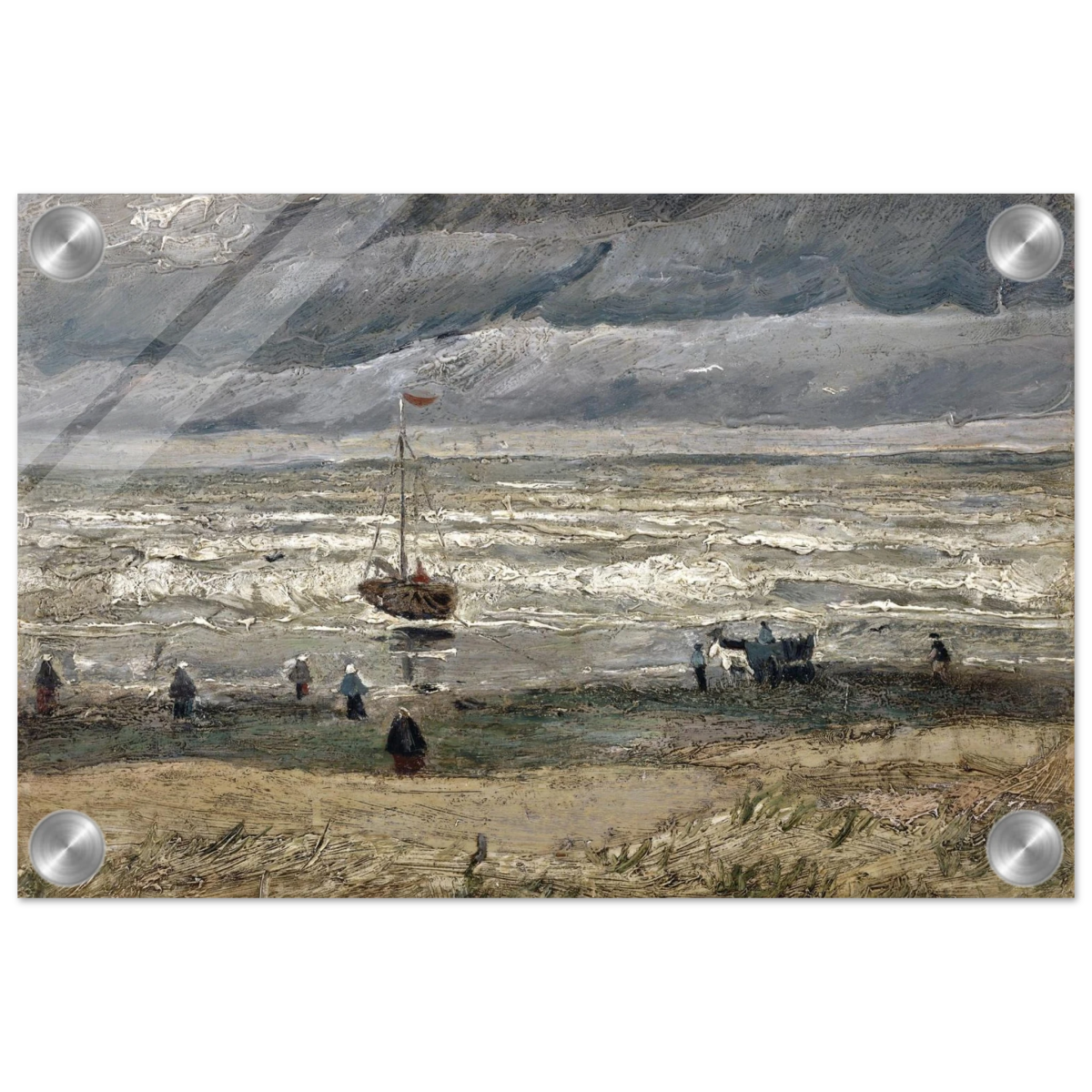 Fishing Boats on the Beach at Scheveningen – Vincent van Gogh Nautical Wall Art Print - Acrylic Print - 20x30 cm / 8x12″ - 