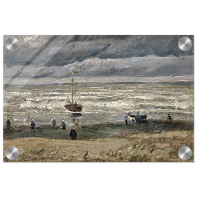 Fishing Boats on the Beach at Scheveningen – Vincent van Gogh Nautical Wall Art Print - Acrylic Print - 20x30 cm / 8x12″ - 