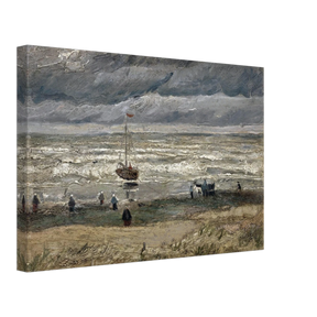 Fishing Boats on the Beach at Scheveningen – Vincent van Gogh Nautical Wall Art Print - Canvas - 30x45 cm / 12x18″ - 