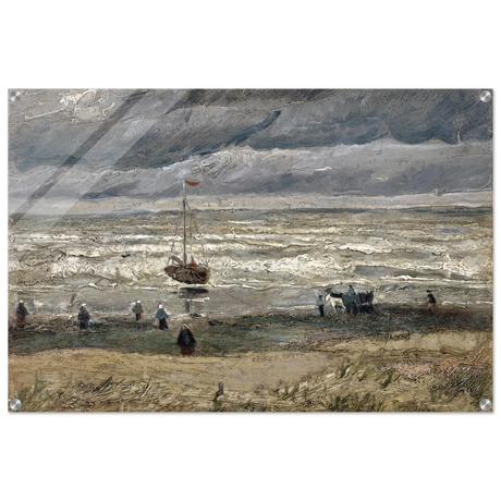 Fishing Boats on the Beach at Scheveningen – Vincent van Gogh Nautical Wall Art Print - Acrylic Print - 60x90 cm / 24x36″ - 