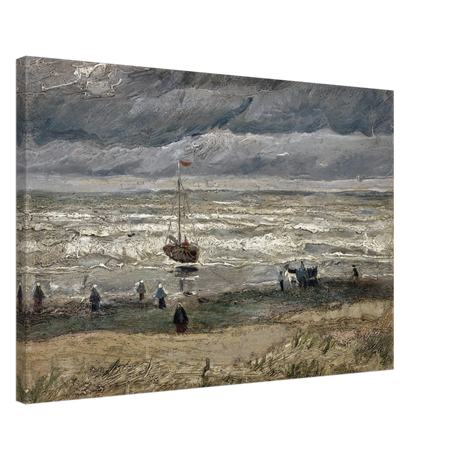Fishing Boats on the Beach at Scheveningen – Vincent van Gogh Nautical Wall Art Print - Canvas - 50x75 cm / 20x30″ - 