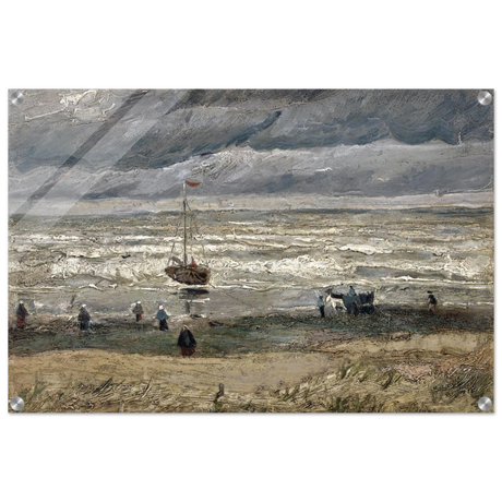 Fishing Boats on the Beach at Scheveningen – Vincent van Gogh Nautical Wall Art Print - Acrylic Print - 50x75 cm / 20x30″ - 