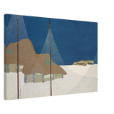 "Fishing Village" – Japanese Coastal Minimalism Wall Art Print by Kamisaka Sekka - Canvas - 50x75 cm / 20x30″ - 