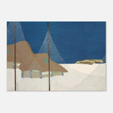 "Fishing Village" – Japanese Coastal Minimalism Wall Art Print by Kamisaka Sekka - Aluminum Print - 70x100 cm / 28x40″ - 