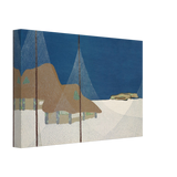 "Fishing Village" – Japanese Coastal Minimalism Wall Art Print by Kamisaka Sekka - Canvas - 20x30 cm / 8x12″ - 
