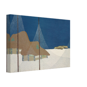 "Fishing Village" – Japanese Coastal Minimalism Wall Art Print by Kamisaka Sekka - Canvas - 20x30 cm / 8x12″ - 