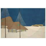 "Fishing Village" – Japanese Coastal Minimalism Wall Art Print by Kamisaka Sekka - Wood Prints - 40x60 cm / 16x24″ - 