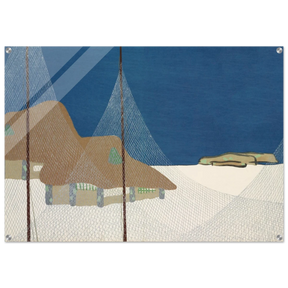 "Fishing Village" – Japanese Coastal Minimalism Wall Art Print by Kamisaka Sekka - Acrylic Print - 70x100 cm / 28x40″ - 