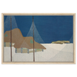 "Fishing Village" – Japanese Coastal Minimalism Wall Art Print by Kamisaka Sekka - Framed Canvas - 50x75 cm / 20x30″ - Wood frame