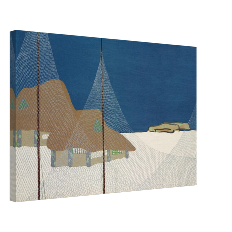 "Fishing Village" – Japanese Coastal Minimalism Wall Art Print by Kamisaka Sekka - Canvas - 40x60 cm / 16x24″ - 