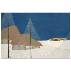"Fishing Village" – Japanese Coastal Minimalism Wall Art Print by Kamisaka Sekka - Fine Art Poster - 30x45 cm / 12x18″ - 