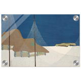 "Fishing Village" – Japanese Coastal Minimalism Wall Art Print by Kamisaka Sekka - Acrylic Print - 20x30 cm / 8x12″ - 