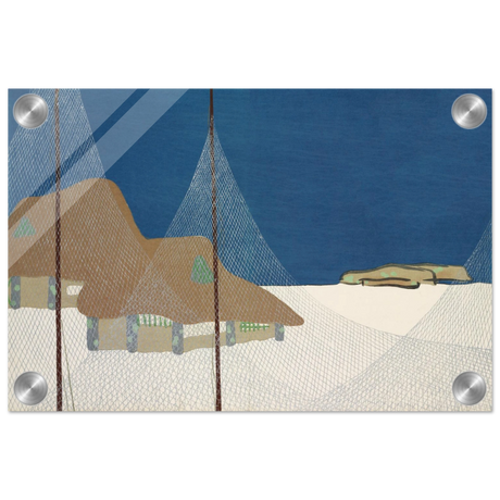 "Fishing Village" – Japanese Coastal Minimalism Wall Art Print by Kamisaka Sekka - Acrylic Print - 20x30 cm / 8x12″ - 