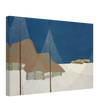 "Fishing Village" – Japanese Coastal Minimalism Wall Art Print by Kamisaka Sekka - Canvas - 30x45 cm / 12x18″ - 