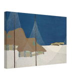 "Fishing Village" – Japanese Coastal Minimalism Wall Art Print by Kamisaka Sekka - Canvas - 30x45 cm / 12x18″ - 