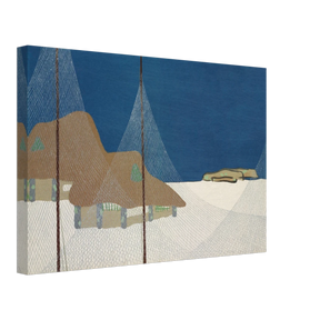 "Fishing Village" – Japanese Coastal Minimalism Wall Art Print by Kamisaka Sekka - Canvas - 30x45 cm / 12x18″ - 