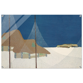 "Fishing Village" – Japanese Coastal Minimalism Wall Art Print by Kamisaka Sekka - Acrylic Print - 60x90 cm / 24x36″ - 