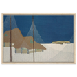 "Fishing Village" – Japanese Coastal Minimalism Wall Art Print by Kamisaka Sekka - Framed Canvas - 60x90 cm / 24x36″ - Wood frame