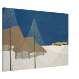 "Fishing Village" – Japanese Coastal Minimalism Wall Art Print by Kamisaka Sekka - Canvas - 70x100 cm / 28x40″ - 