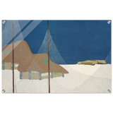 "Fishing Village" – Japanese Coastal Minimalism Wall Art Print by Kamisaka Sekka - Acrylic Print - 50x75 cm / 20x30″ - 