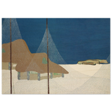 "Fishing Village" – Japanese Coastal Minimalism Wall Art Print by Kamisaka Sekka - Wood Prints - 70x100 cm / 28x40″ - 