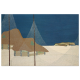 "Fishing Village" – Japanese Coastal Minimalism Wall Art Print by Kamisaka Sekka - Wood Prints - 60x90 cm / 24x36″ - 