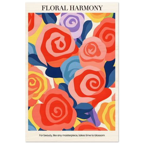 Floral Harmony - Wood Prints - 30x45 cm / 12x18″ - 