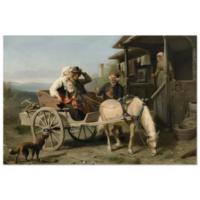 “Första besöket” – A Nordic Tale of Togetherness by Bengt Nordenberg | Wall art Print - Fine Art Poster - 30x45 cm / 12x18″ - 