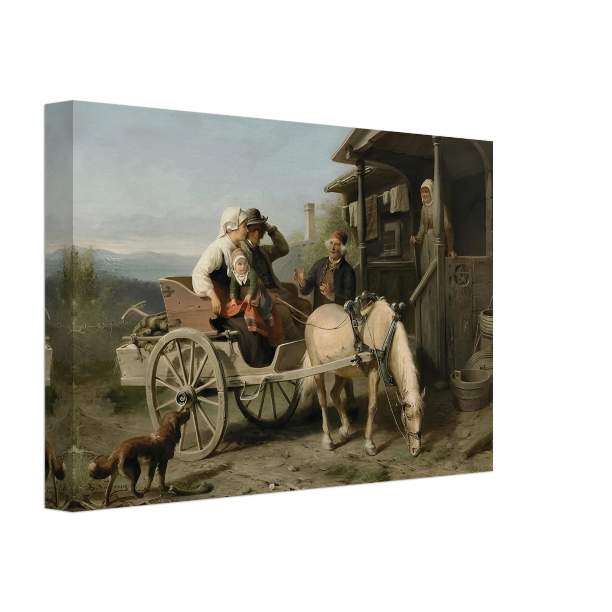 “Första besöket” – A Nordic Tale of Togetherness by Bengt Nordenberg | Wall art Print - Canvas - 20x30 cm / 8x12″ - 