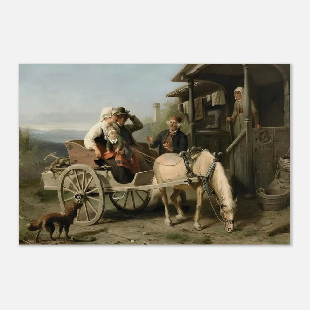 “Första besöket” – A Nordic Tale of Togetherness by Bengt Nordenberg | Wall art Print - Aluminum Print - 30x45 cm / 12x18″ - 