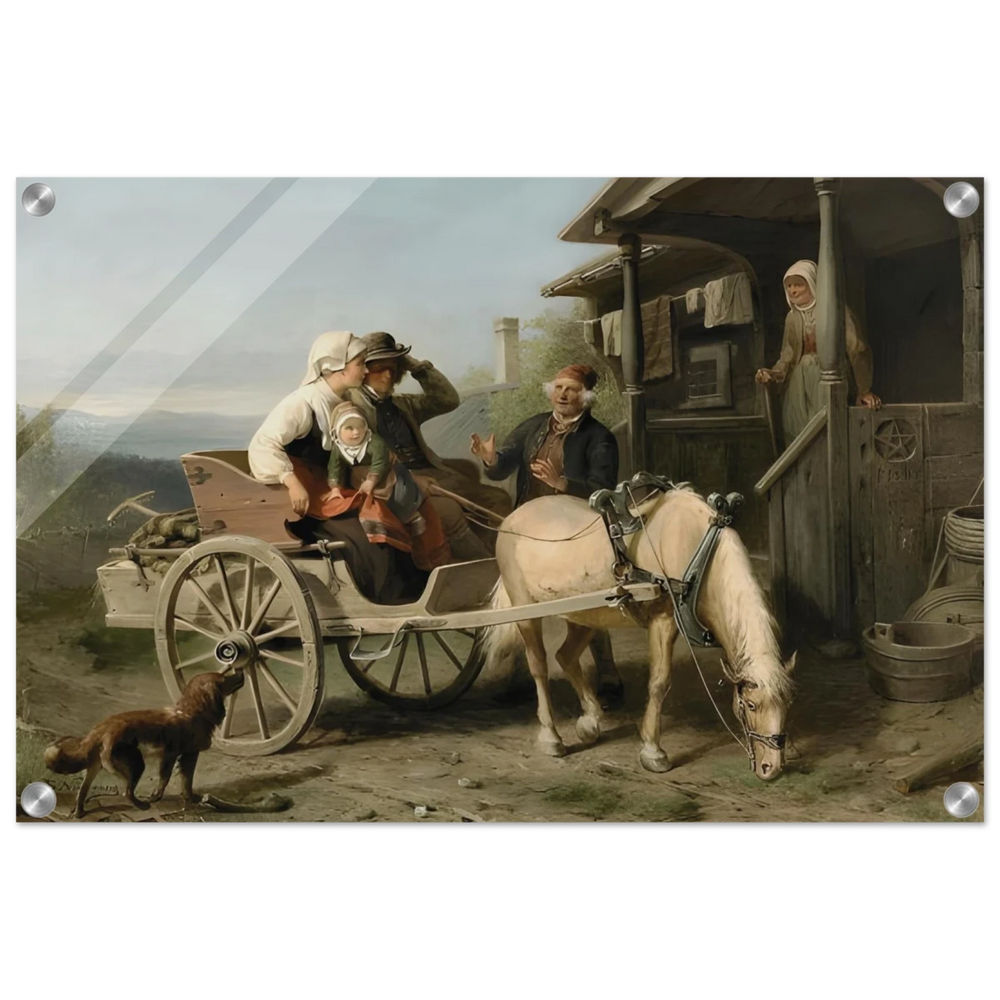 “Första besöket” – A Nordic Tale of Togetherness by Bengt Nordenberg | Wall art Print - Acrylic Print - 40x60 cm / 16x24″ - 