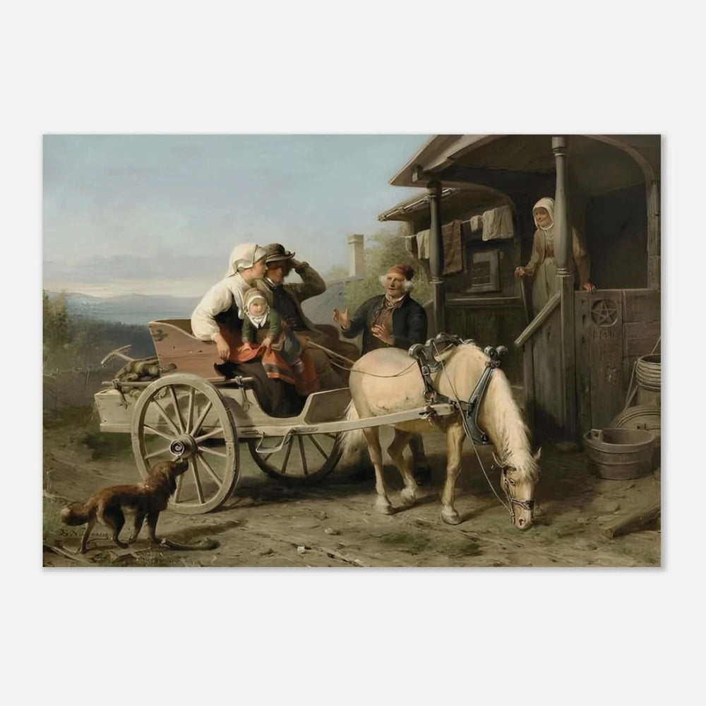 “Första besöket” – A Nordic Tale of Togetherness by Bengt Nordenberg | Wall art Print - Aluminum Print - 70x100 cm / 28x40″ - 