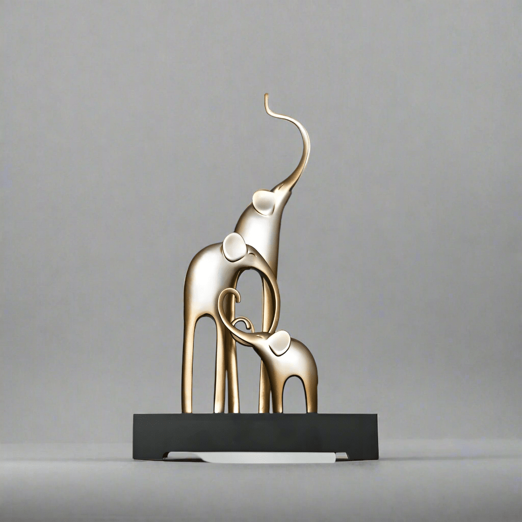 Fortune Bring Elephant Decorative Crafts - Bright Gold - 