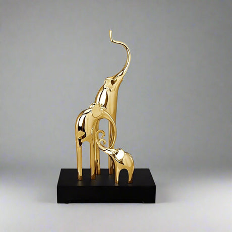 Fortune Bring Elephant Decorative Crafts - Bright Gold - 