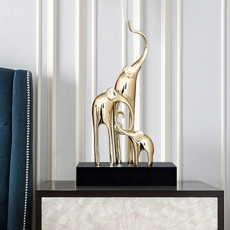 Fortune Bring Elephant Decorative Crafts - Bright Gold - 