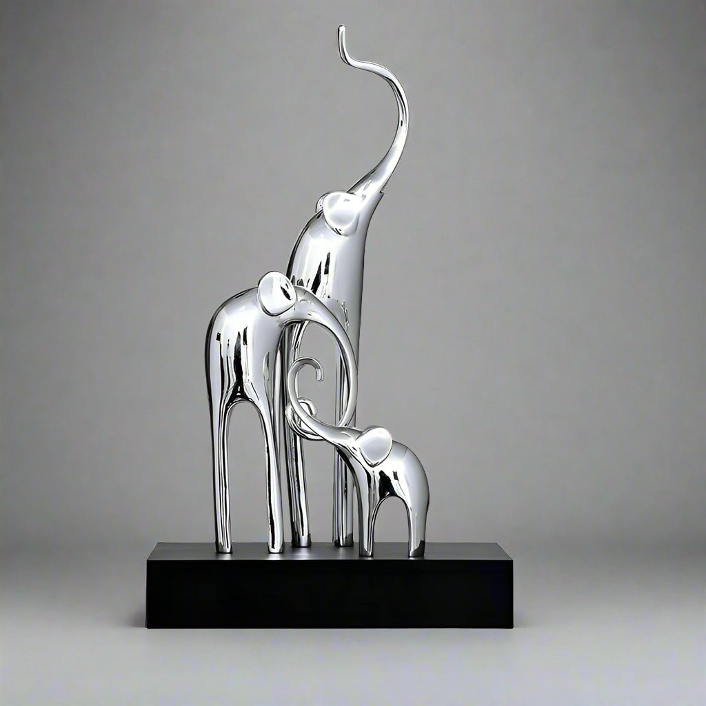 Fortune Bring Elephant Decorative Crafts - Elegant Silver - 