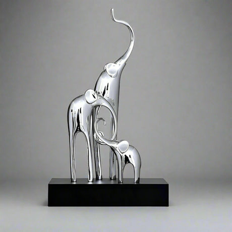 Fortune Bring Elephant Decorative Crafts - Elegant Silver - 