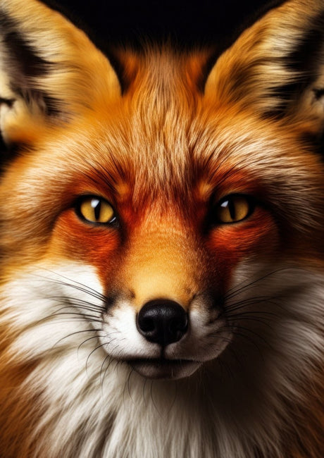 "Fox Gaze" – Choose Your Wildlife Portrait: Golden Light, Bold Stare, or Midnight Amber - 30x45 cm / 12x18″ - Design 3 - Acrylic Print