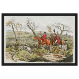 "Fox Hunt Legacy" – Vintage Equestrian Wall Art Print by Henry Alken - Framed Canvas - 50x75 cm / 20x30″ - Black frame