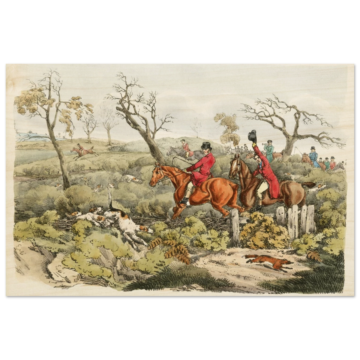 "Fox Hunt Legacy" – Vintage Equestrian Wall Art Print by Henry Alken - Wood Prints - 60x90 cm / 24x36″ - 