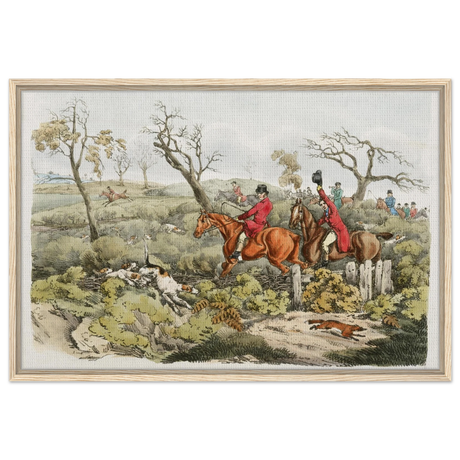 "Fox Hunt Legacy" – Vintage Equestrian Wall Art Print by Henry Alken - Framed Canvas - 60x90 cm / 24x36″ - Wood frame