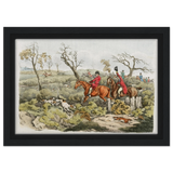 "Fox Hunt Legacy" – Vintage Equestrian Wall Art Print by Henry Alken - Framed Canvas - 20x30 cm / 8x12″ - Black frame