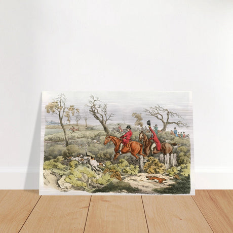 "Fox Hunt Legacy" – Vintage Equestrian Wall Art Print by Henry Alken - Brushed Aluminum Print - 20x30 cm / 8x12″ - 