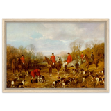 Fox Hunting Scene – Henry Alken Wall Art Print - Framed Canvas - 40x60 cm / 16x24″ - Wood frame