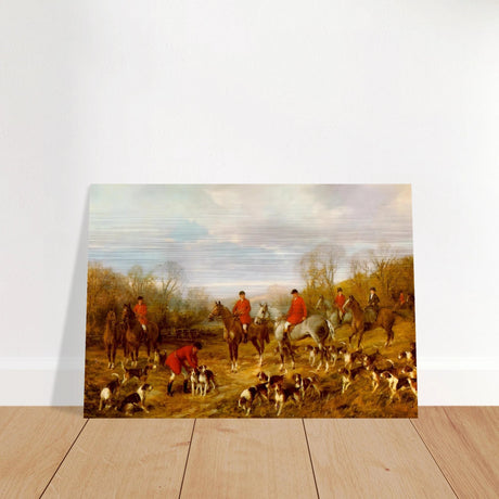 Fox Hunting Scene – Henry Alken Wall Art Print - Brushed Aluminum Print - 70x100 cm / 28x40″ - 