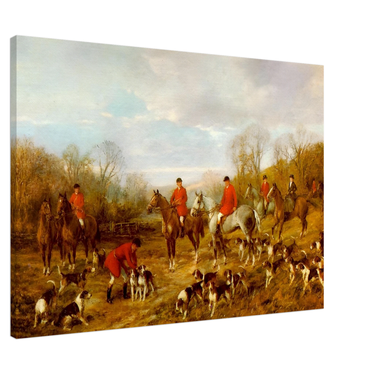 Fox Hunting Scene – Henry Alken Wall Art Print - Canvas - 70x100 cm / 28x40″ - 