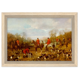 Fox Hunting Scene – Henry Alken Wall Art Print - Framed Canvas - 20x30 cm / 8x12″ - Wood frame