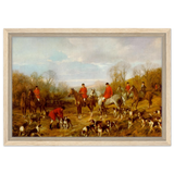 Fox Hunting Scene – Henry Alken Wall Art Print - Framed Canvas - 30x45 cm / 12x18″ - Wood frame