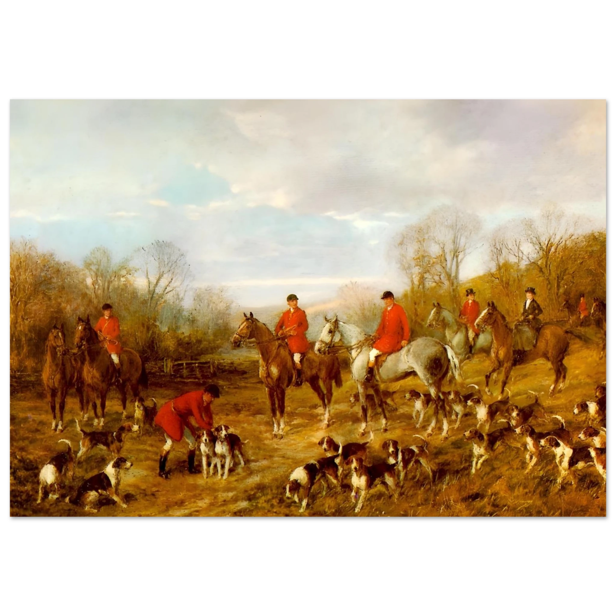 Fox Hunting Scene – Henry Alken Wall Art Print - Fine Art Poster - 70x100 cm / 28x40″ - 
