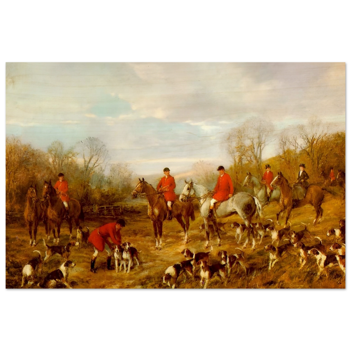 Fox Hunting Scene – Henry Alken Wall Art Print - Wood Prints - 40x60 cm / 16x24″ - 